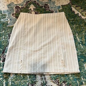 NastyGal Tan and White striped skirt (stretchy)